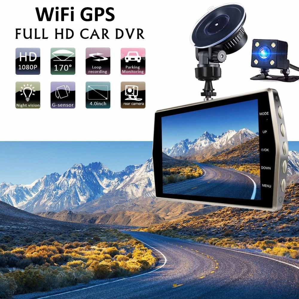 Dash Cam WiFi GPS Car DVR Vehicle Camera 1080P HD Drive Video Recorder Night - £49.03 GBP+
