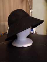 Bollman Black Flapper Cloche Polished 100% Wool Felt Hat - £22.88 GBP