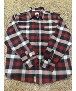 Jachs Heavy Flannel Shirt XL - Red Plaid  Button Up Cotton Outdoors - £15.89 GBP