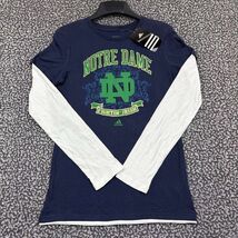 Notre Dame Fighting Irish Shirt Youth Large 14 Adidas Long Sleeve Crew N... - $418.20 MXN