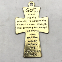 Cross Pendant Christian Prayer God Grant Me The Serenity Gold Tone - $9.95