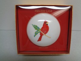 Charter Club RED CARDINAL White Ceramic Box NEW Christmas Holiday Lane - £27.37 GBP