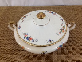 Cambridge Ivory 22 Carat Gold Trim Victorian Floral Double Handled Cover... - $9.90