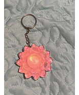 Handmade Resin PINK ACRYLIC SUN KEYRING KEY CHAIN 5 Inches With Chain - $145.58 MXN