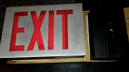 Lithonia Exit Sign 120V Emergency Red Led Steel Front Back Up Battery New - £15.73 GBP