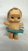 VINTAGE 1977 TOMY PLASTIC 3.25&quot; WIND UP WALKING TODDLER BABY Works - $9.85