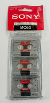 Sony Microcassette Tapes MC60 Blank Audio Cassette Tape 60-120 Minute Pack of 3 - $10.88