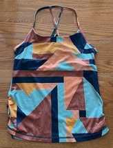 prAna LIQUEUR SEAGLASS GEOMETRIC WANDER OFTEN SMALL open back built in b... - $24.72