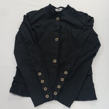 Yilishi Women's Black Cotton Blend Full Button Denim Jacket Size XL Chest 41 image 14