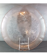 Vintage ARCOROC France ROSA PINK Glass TORTE PLATE SERVING PLATTER ROSES... - $27.35 CAD