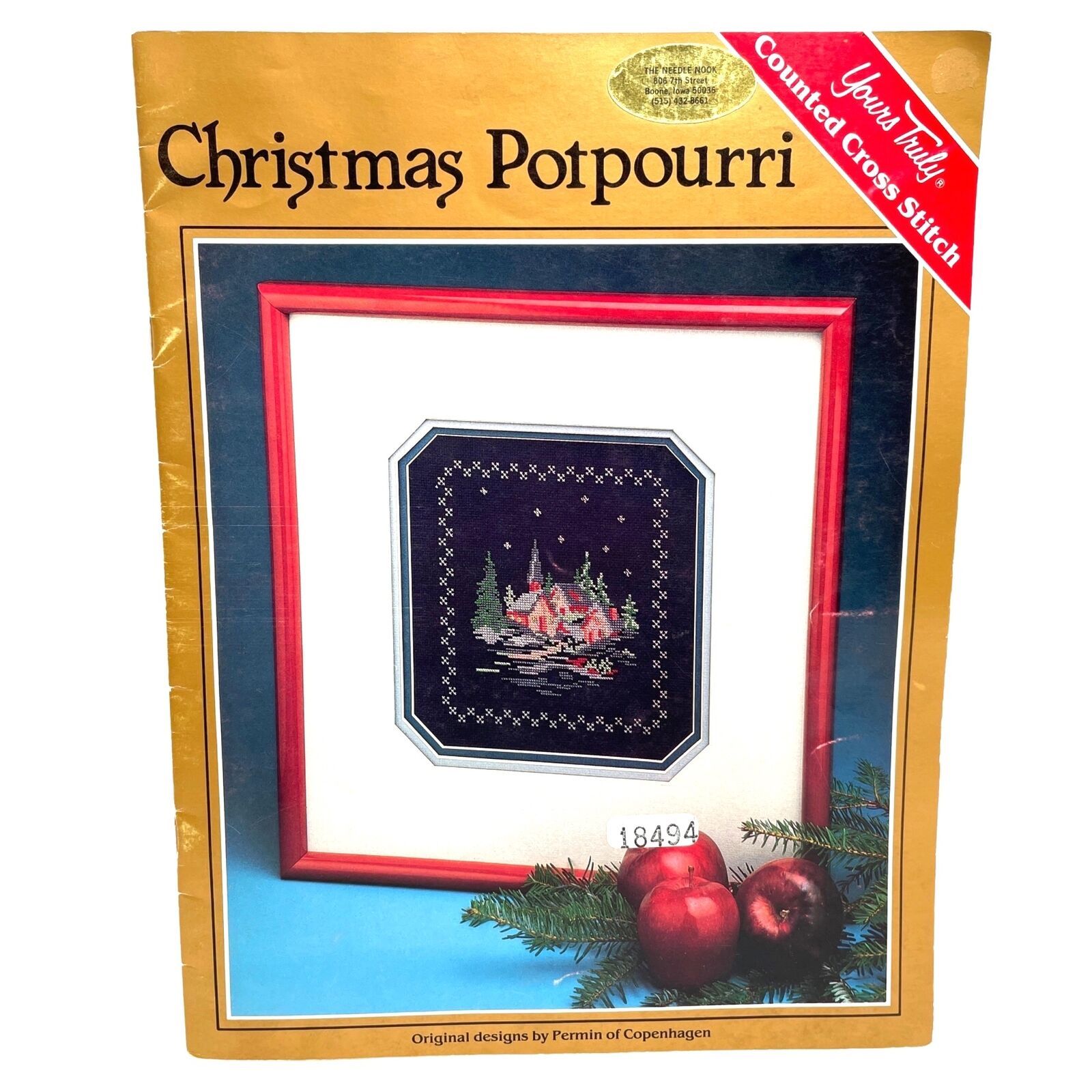 Permin of Copenhagen Christmas Potpourri Cross Stitch Pattern Chart Design - $19.79