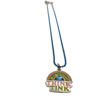 Disney Tinkerbell necklace 16&quot; ball chain THINK TINK Pendant Rainbow Pin... - $11.69