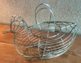 Duck Bird Wire Basket Storage Organizer Rustic Farmhouse Decor - £27.16 GBP