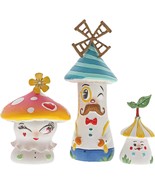 Enesco The World of Miss Mindy Lil’ Mushies Stone Resin Figurine Set, 4.5&quot; - £11.66 GBP