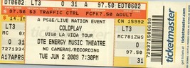 Coldplay Concert Ticket Stub June 2 2009 Clarkston Michigan - £11.81 GBP