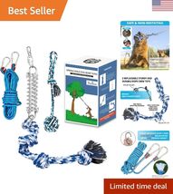 Durable Rope Chew Toys Set for Pitbull Medium Large Dogs - Spring Pole Kit - $34.92