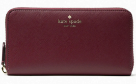 Kate Spade Brynn Large Continental Wallet Burgundy ZipAround K4697 NWT Purple FS - £66.18 GBP