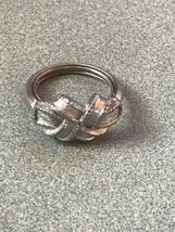 Vintage Avon Signed Braided Silvertone Ring Size 5 -  marked on underside - top  - $11.29