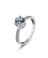 Women&#39;s 925 Silver 1 Carat Moissanite Engagement Wedding Ring - £3.96 GBP+