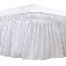 Wrap Around Bed Skirts For Queen Size Beds With Long Drop Of 18&quot;, White ... - $31.99