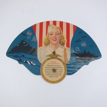 WWII WW2 Patriotic Hand Fan Pledge of Allegiance Advertising Promo Vintage 1940s - £54.91 GBP