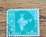 India Stamp Map of India 8np Used 302 - £0.73 GBP