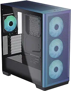 C1 Mid-Tower Atx Chromaflair Pc Case, 4 Included High Airflow Fp1 Argb F... - £246.02 GBP