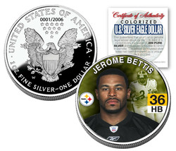 Jerome Bettis 2006 American Silver Eagle Dollar 1 Oz Us Colorized Coin Steelers - $84.11