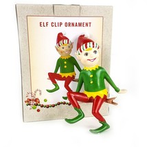 Elf Pixie Sitting 5&quot; Ornament Clip On Christmas Tree Wreath Resin NEW Vi... - £16.05 GBP