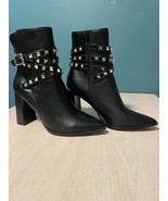 Steve Madden Black Studded Strap Boots Size 8 - £29.75 GBP