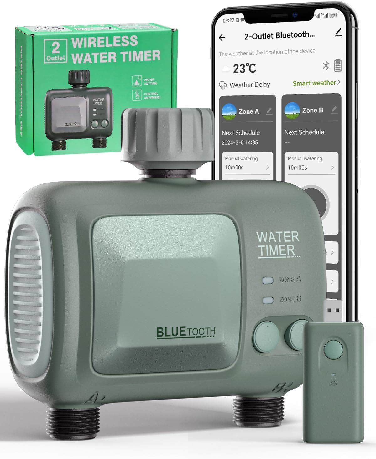 Wifi Water Timer For Garden Hose - 2 Zone Hose Timers For Watering, 2 Wa... - $58.93