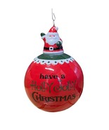 Have A Holly Jolly Ceramic Ornament Merry Christmas Red Ball Santa  6” T... - $13.89 CAD