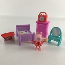 Peppa Pig Playset Bedroom Furniture Action Figure Bed Closet Vanity Toy Lot - £19.51 GBP