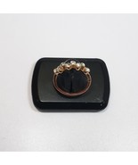 Copper 1.5mm Flat Edge Band Size 7 Women 8 Ct Clear Crystal Offset Clust... - $55.72 CAD