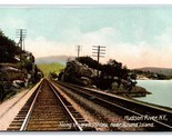 Railway Along Shore Near Round Island Hudson River New York UNP DB Postc... - $4.90