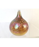Vtg Signed Roger Vines Studio Art Glass Oil Lamps Iridescent Orange Gold... - £23.58 GBP