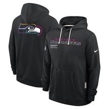 New Seahawks 2025 Crucial Catch Beat Cancer Sideline Hoodie for Seattle ... - $69.90