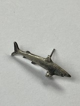 Vintage Tiny Silvertone Dimensional Shark Hat Lapel Pin or Tie Tac - 0.25 x 1 an - $9.49