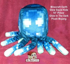 Minecraft Earth Glow Squid Kids 19” Pillow Glow in the Dark Plush Toy - £11.18 GBP