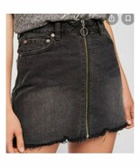 Free People Zip Front Black Denim Skirt Size 27 - €21,04 EUR