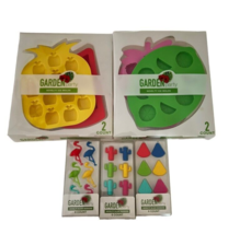 Garden Party Novelty Ice Molds 2 Set Novelty Glass Markers 3 Set New in Package - £19.17 GBP