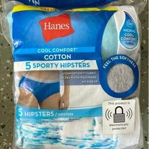Womens, Hanes Cotton Sporty Hipsters, 5 Pack 5/Small - $15.99