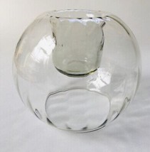 6&quot; Round Globe Spherical Clear Bubble Optic Glass Votive Tealight Holder - $14.75