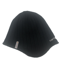 Carhartt Men&#39;s Akron Ear Flaps Beanie Black Knit Winter Hat - £11.14 GBP