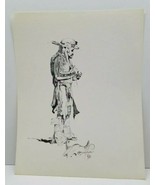 Vtg Judy Meyer Western Man Print 14X11 Judith Angell Colorado 1974 Davy ... - $33.06 CAD