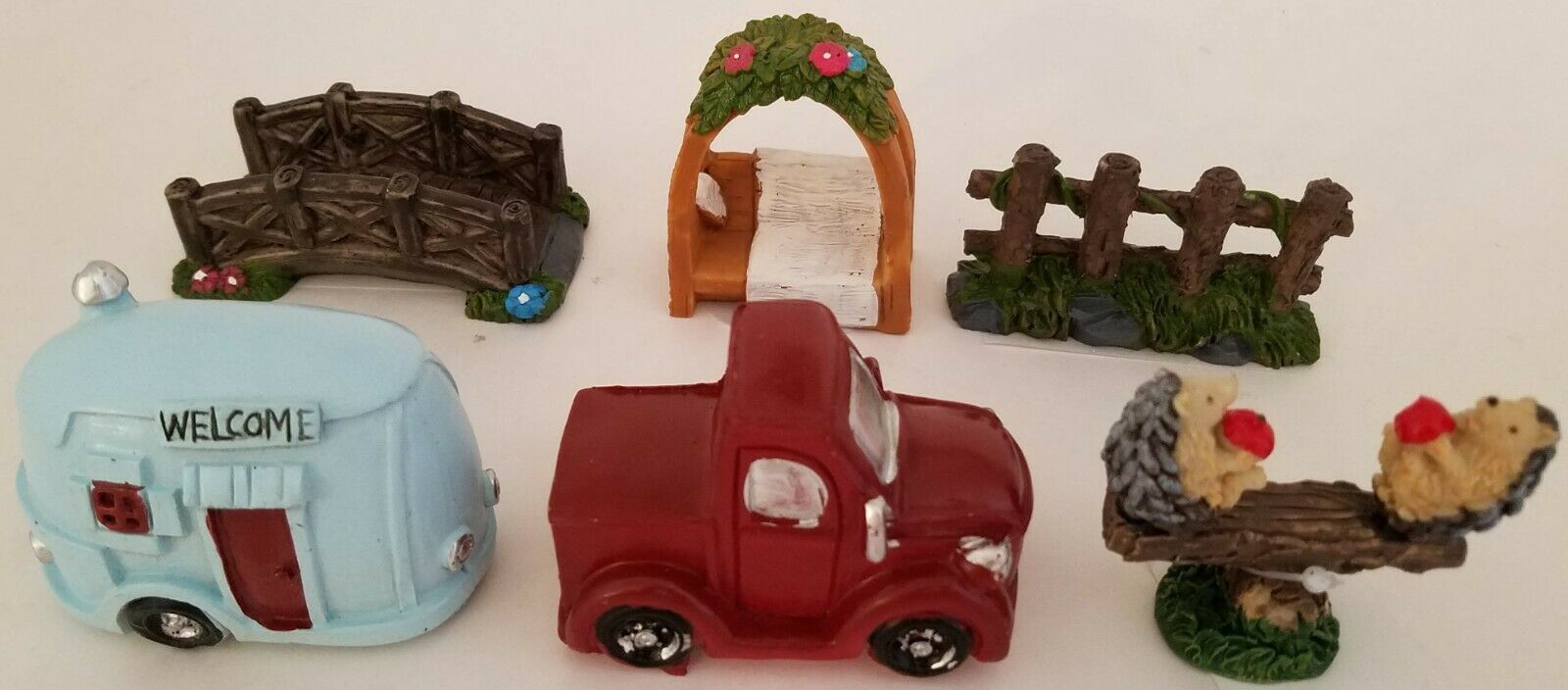 Fairy Garden Accessories Truck Camper Bridge Fence Seesaw Bench S3, Sele... - $2.49