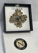 Vintage Napier Floral Leaf Shaped Pin Brooch NOS w Box - $37.09