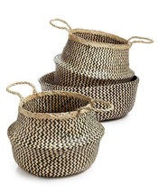 New Home Essentials Round Seagrass Baskets, Set Of 3 - $55.44