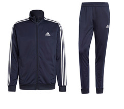 Adidas Basic 3-Stripes Tricot Tracksuit Men&#39;s Sportswear Jacket Pants NWT HZ2220 - £75.29 GBP