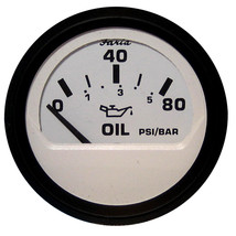 Faria Euro White 2&quot; Oil Pressure Gauge (80 PSI) [12902] - $24.73